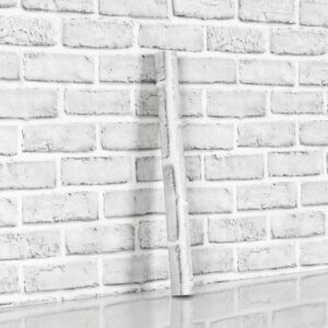 Anmon Brick Wallpaper Peel and Stick Wallpaper 17.7" x 118", White Gray Contact Paper Waterproof, Faux 3D Grey PVC Roll Self Adhesive Removable Wall Paper Textured for Walls Bedroom Backsplash