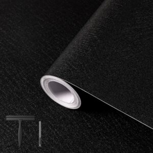 Anmon Wood-Grey Wood Contact Paper 17.7" x 118" Black Wallpaper 17.7" x 393"