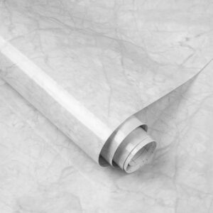 Anmon Marble Grey/White Peel and Stick Wallpaper,Glossy Waterproof Contact Paper,Removable Self Adhesive Granite Vinyl Film for Kitchen Bathroom Countertops Cabinet 15.7in*118in